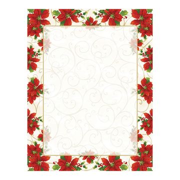 Great Papers! Poinsettia Swirl Letterhead, 80 count, 11" x 8.5" (2014076)