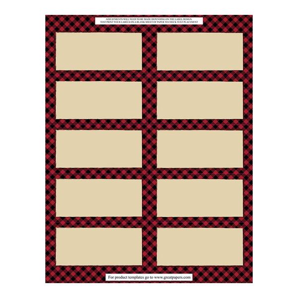 Great Papers! Buffalo Plaid Reindeer Gift Tag - Shipping Label, 8.5" x 11" Sheet/2" x 4" Label, 5 Sheets/50 Labels (2019112)