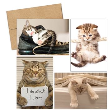 Great Papers! Kitty Thoughts Assorted Thank You Note Card and Envelope, 4.875" x 3.375", 20 count (2017059)