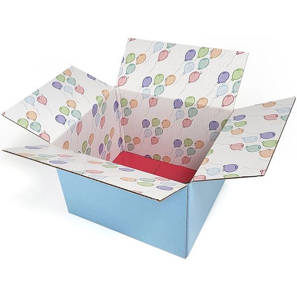 Great Papers! GiftIn Corrugated Shipping Box, Balloon Design, Care Package, for Gifts, Small Business, Weddings, and Classroom, 2 Pack (2022026)