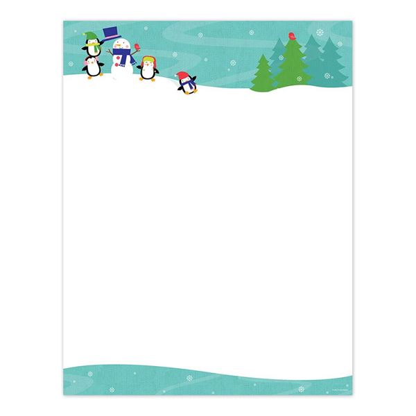 Great Papers! Penguins Playing Letterhead, 80 count, 11" x 8.5" (2014059)