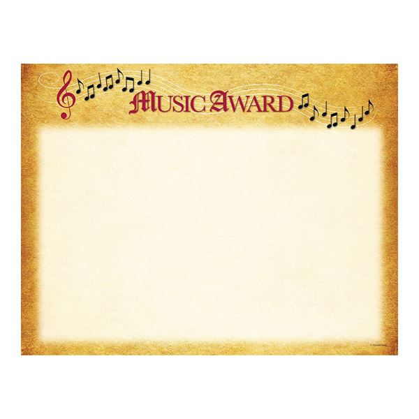 Great Papers! Music Certificate, 25 count, 8.5" x 11" (2015109)