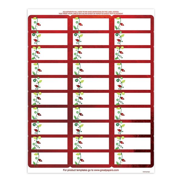 Great Papers! String Of Lights 30-Up Foil Address Label, 4 sheets/120 labels, 1" x 2.625" (2012302)