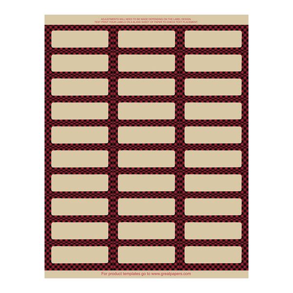 Great Papers! Buffalo Plaid Reindeer 30-Up Address Labels, 8.5" x 11" Sheet/1" x 2.625" Label, 5 Sheets/150 Labels (2019123)