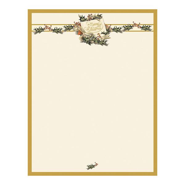 Great Papers! Vintage Christmas Holly Letterhead, 80 count, 11" x 8.5" (2011872)