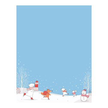 Great Papers! Skating Friends Holiday Stationery Letterhead, 8.5" x 11", 50 count (2021118)