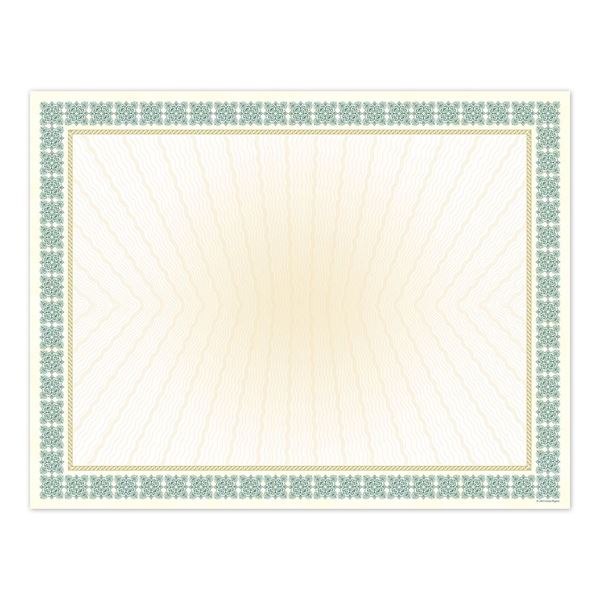 Great Papers! Westminster Green Metallic and Gold Foil Certificates, 8.5"x 11", 15 Count (963022)