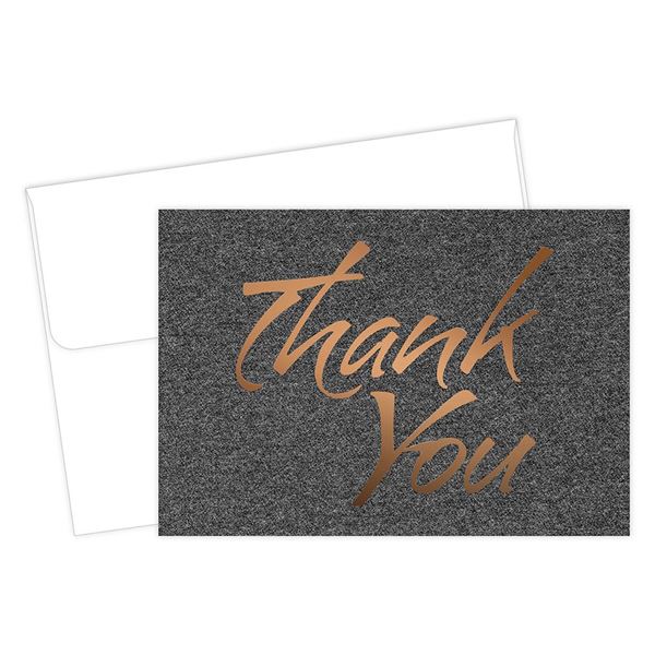 Great Papers! Suit Foil Thank You Note Card, Copper Foil, 50 count, 4.875" x 3.375" (2015124)