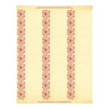 Great Papers! Poinsettia Foil 30-Up Address Labels, 8.5" x 11" Sheet/1" x 2.625" Label, 4 Sheets/120 Labels (2019102)