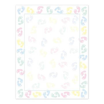 Great Papers! Baby Feet Letterhead, for Keepsake, Baby Shower Invitations, and Personal Messages, Printer Friendly 8.5” x 11”, 80 Count (2014127)