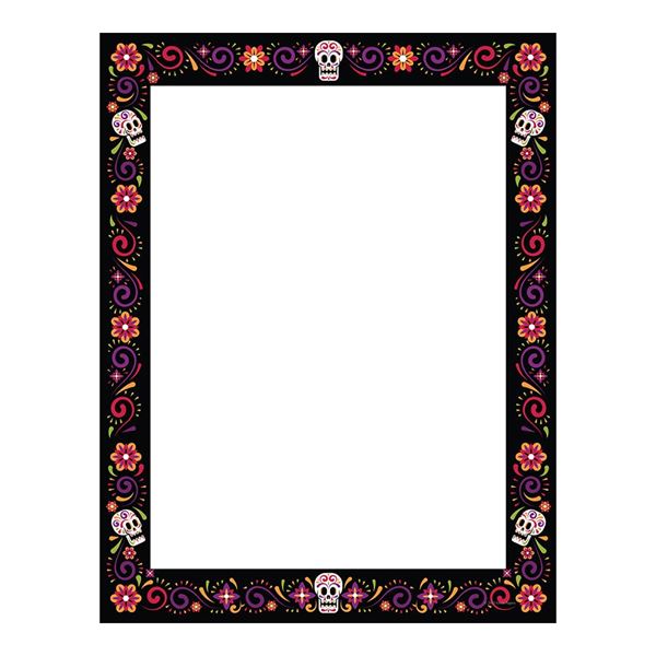 Great Papers! Skulls and Flowers Letterhead, for Invitations, Announcements and Personal Messages, Printer Friendly 8.5" x 11", 50 Pack (2023038)