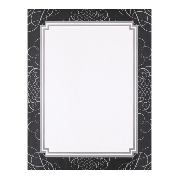 Great Papers! Black & Silver Scrolls Letterhead, 8.5"x 11", 80 Count (2013169)