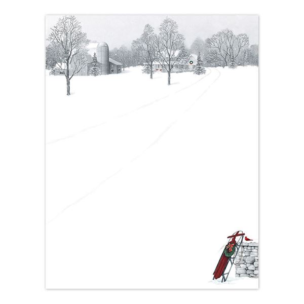 Winter Scene And Sled Holiday Letterhead, 8.5" x 11", 80 count (2011871)