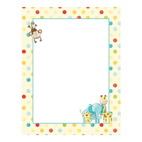 Great Papers! Baby Zoo Animals Letterhead, 80 Count, 8.5"x11" (2013163)