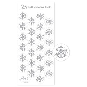 Great Papers! 1" Snowflake Seals, Silver (903396)