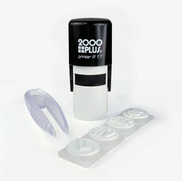 2000 Plus® 4-In-1 Event Stamp Kit with Interchangeable Messages for Events, Festivals, Concerts, Bars and Venues, Black Ink (035813)