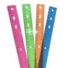Cosco Plastic Ruler, 12-Inch,  Assorted Colors, Inch & Metric Measurements, Durable Transparent Straight Edge for School, Office & Home, 4 Pack (098572)