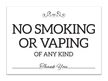 Cosco No Smoking No Vaping Sign Spa Style 7" x 5" Decorative Smoke Free Sign for Business Office and Public Spaces 1 Count (098650)