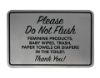 Cosco Please Do Not Flush Sign Brushed Metal Finish 6" x 4" Restroom Reminder Sign for Office and Commercial Use 1 Count (098582)