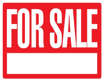 Cosco For Sale Yard Sign Kit 19" x 15" Red and White Corrugated 2 Sided Sign with Stake Outdoor Lawn Sign 1 Count (098534)