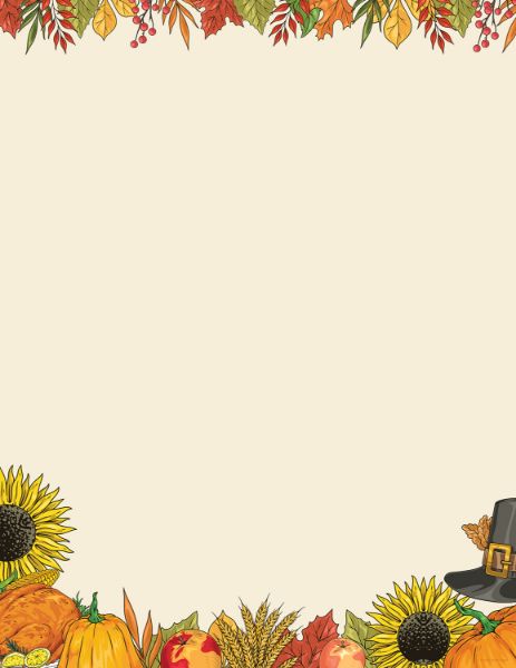Great Papers! Thanksgiving Harvest Border Letterhead, 8.5" x 11", Printer Friendly Decorative Fall Stationery for Invitations, Letters, Menus & Announcements, 80 Sheets (2026010)