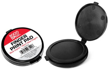 2000 Plus Fingerprint Ink Pad, 2" Diameter, Black Ink, Clean Non-Staining Ink for Fingerprints, Made in USA (098540)