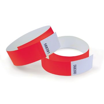 Cosco Security Wristbands, Red, 10" x 3/4", Waterproof, Tamper-Proof, 100 Count (098624)